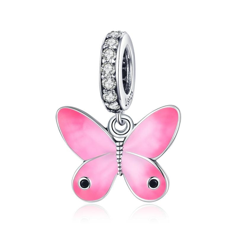 Pink Butterfly Pendant Charm The Silver Goose SA