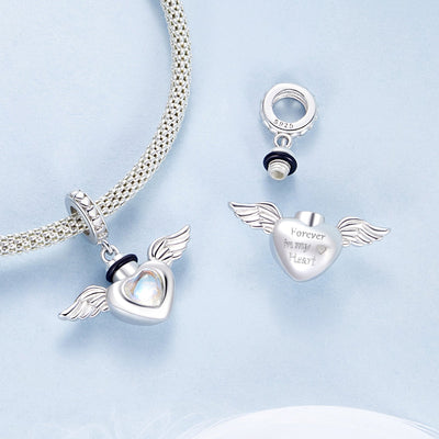 Angel Wings Memorial Pendant Charm - The Silver Goose SA