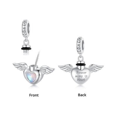 Angel Wings Memorial Pendant Charm - The Silver Goose SA