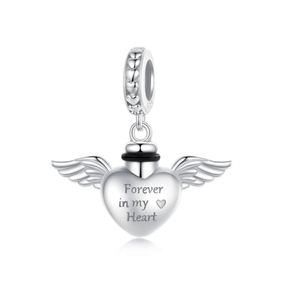 Angel Wings Memorial Pendant Charm - The Silver Goose SA