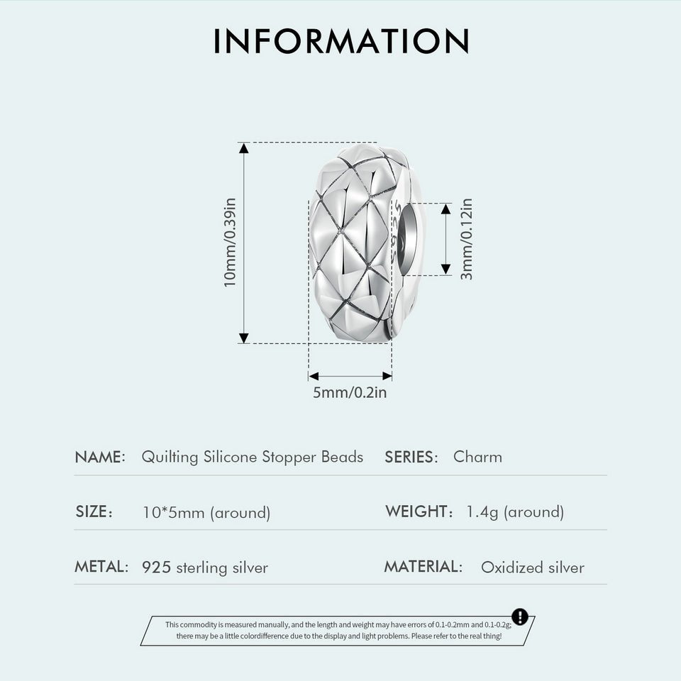 Diamoned Pattern Clip Stopper - The Silver Goose SA