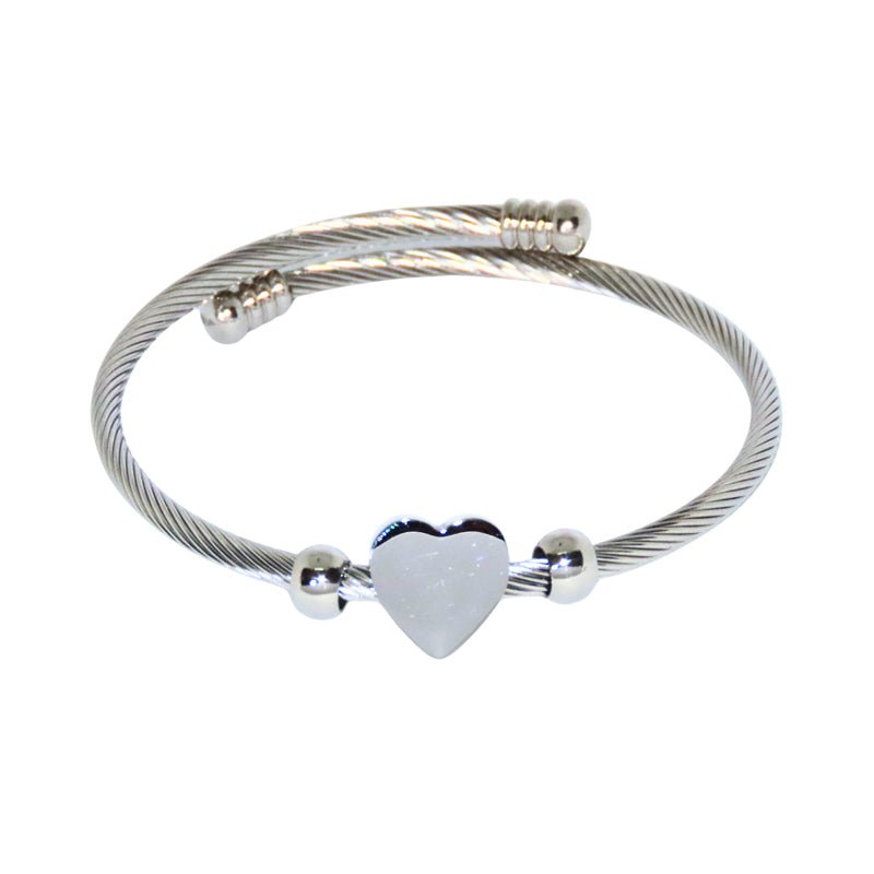 Heart Open Bangle - The Silver Goose SA