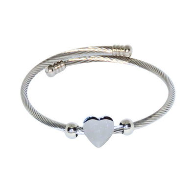 Heart Open Bangle - The Silver Goose SA