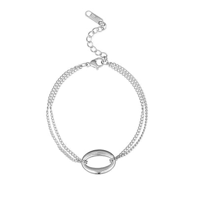 Oval Chained Bracelet - The Silver Goose SA