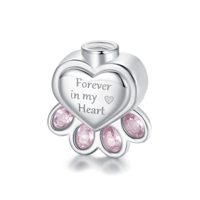 Paw Print Memorial Pendant Charm - The Silver Goose SA