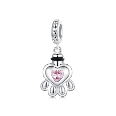 Paw Print Memorial Pendant Charm - The Silver Goose SA
