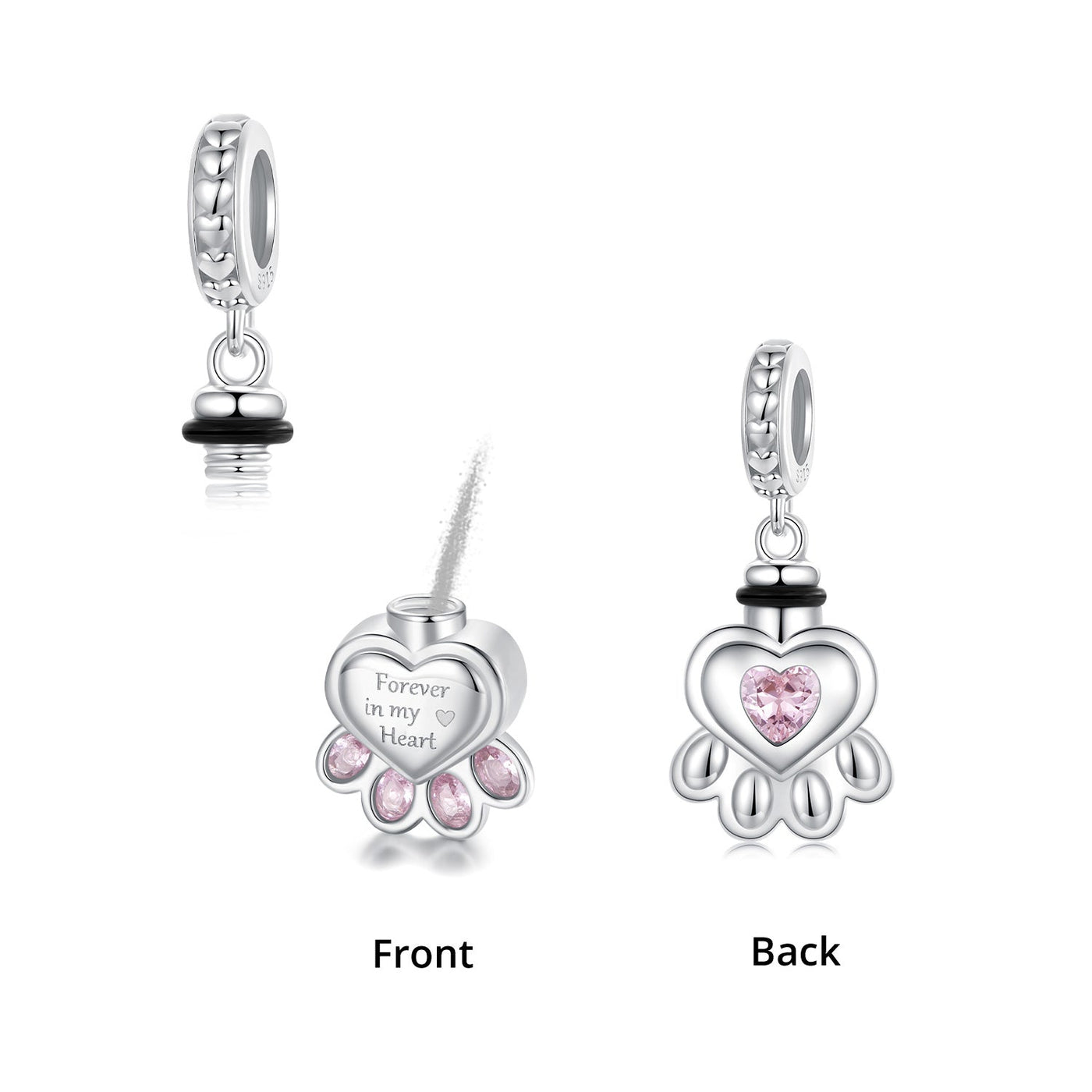 Paw Print Memorial Pendant Charm - The Silver Goose SA