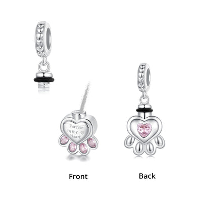 Paw Print Memorial Pendant Charm - The Silver Goose SA