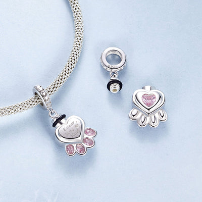 Paw Print Memorial Pendant Charm - The Silver Goose SA