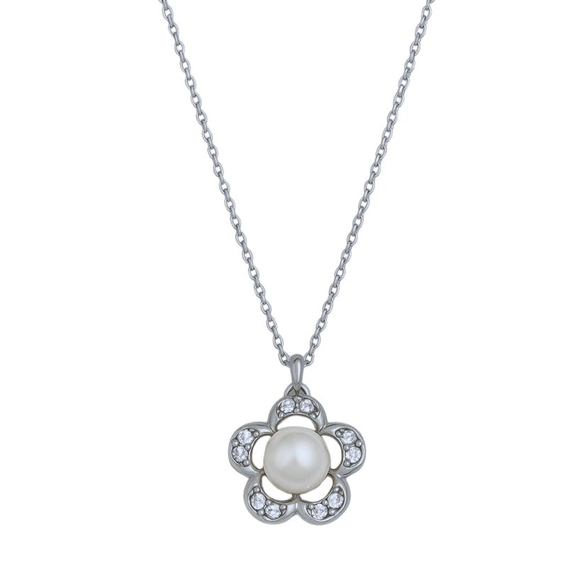 Pearl Flower Pendant Necklace - The Silver Goose SA