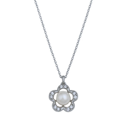 Pearl Flower Pendant Necklace - The Silver Goose SA
