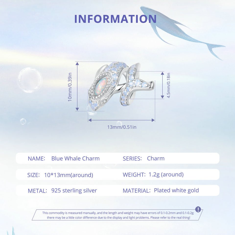 Pearly Whale Charm - The Silver Goose SA