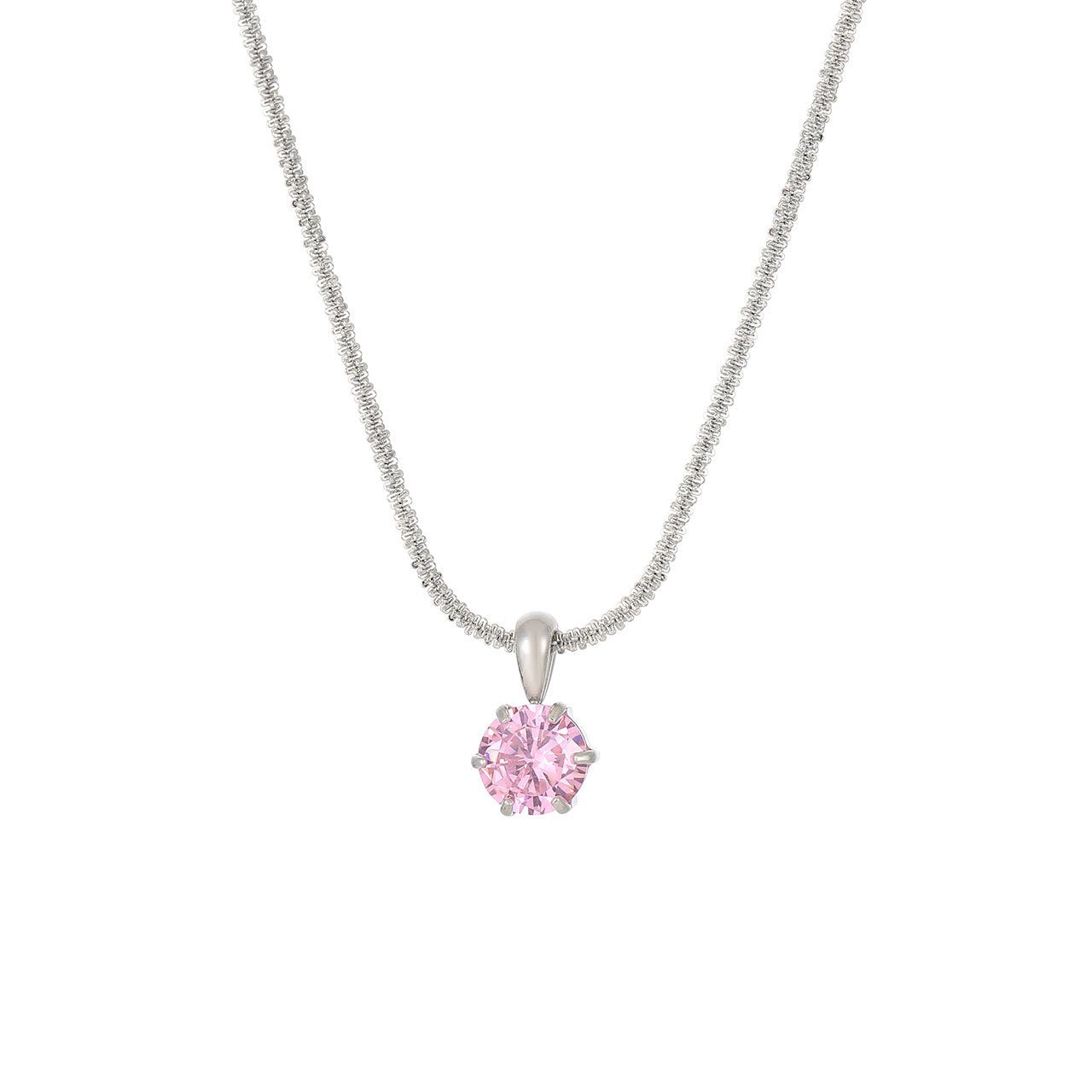 Pink Stone Pendant Necklace - The Silver Goose SA