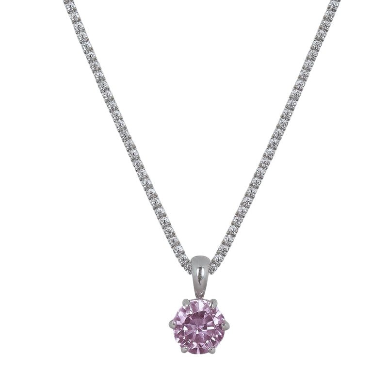 Pink Stone Pendant Necklace - The Silver Goose SA