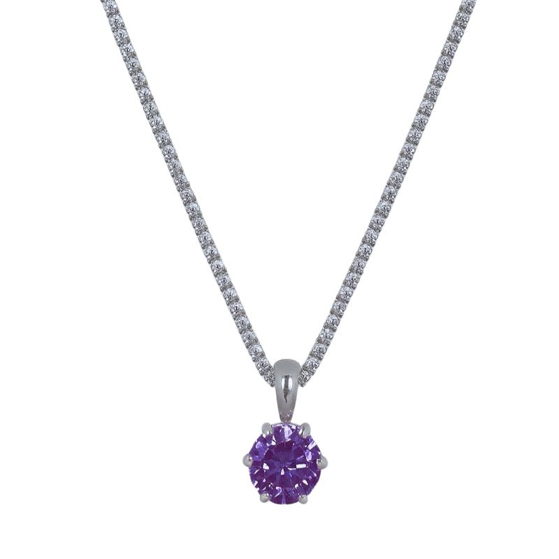 Purple Stone Pendant Necklace - The Silver Goose SA