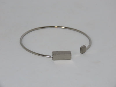 Solid Block Open Bangle - The Silver Goose SA
