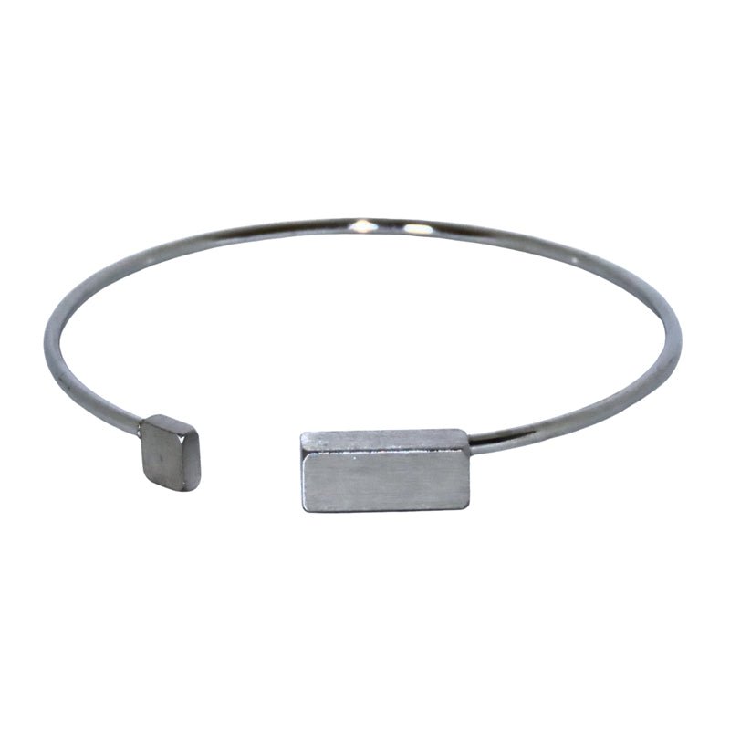 Solid Block Open Bangle - The Silver Goose SA