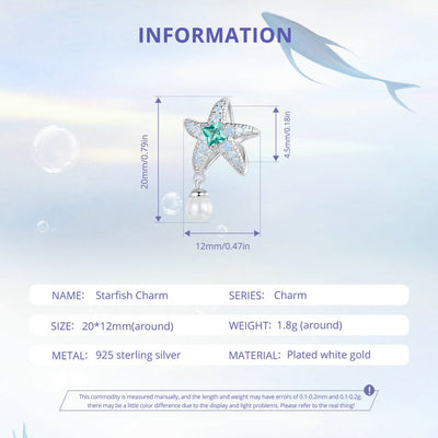 Starfish Pearl Charm - The Silver Goose SA