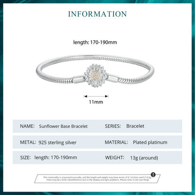 Sunflower Snake Chain Bracelet - The Silver Goose SA