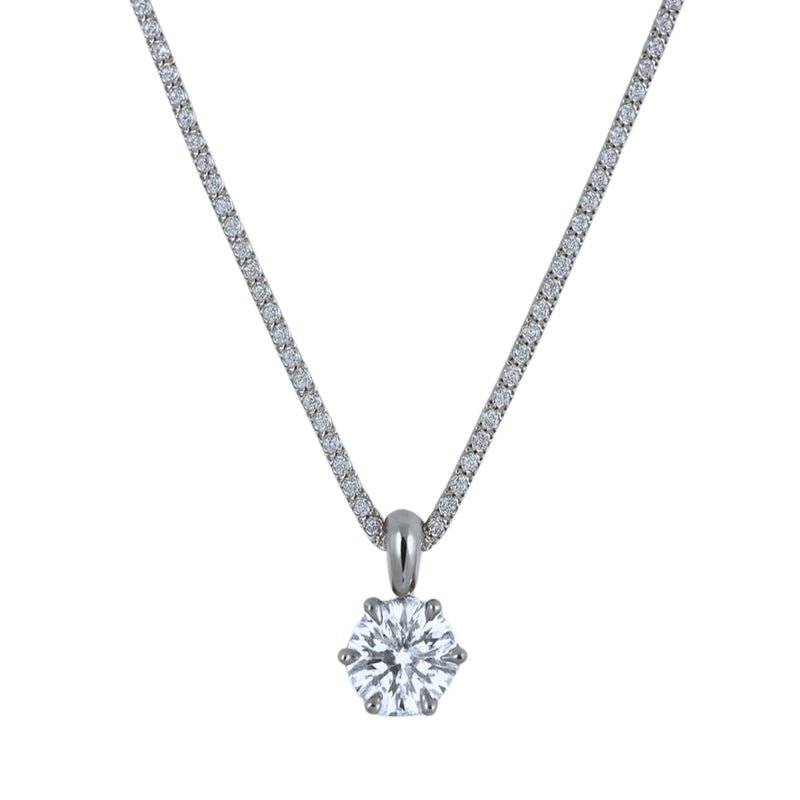 White Stone Pendant Necklace - The Silver Goose SA