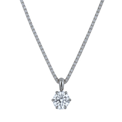 White Stone Pendant Necklace - The Silver Goose SA