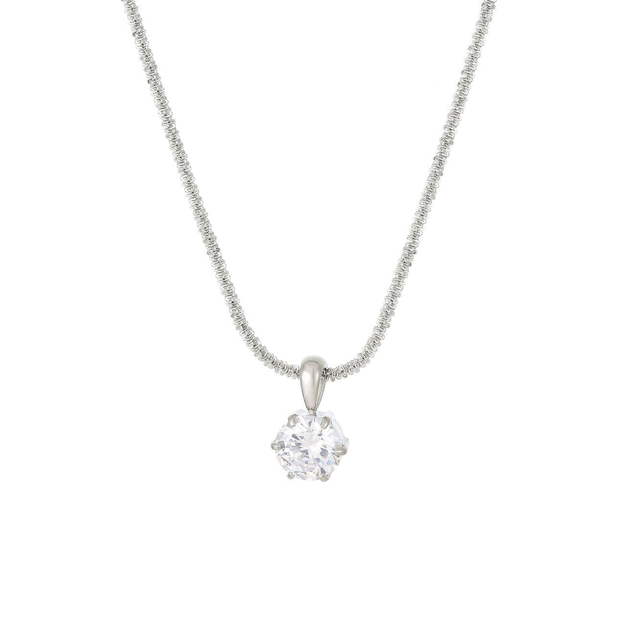 White Stone Pendant Necklace - The Silver Goose SA