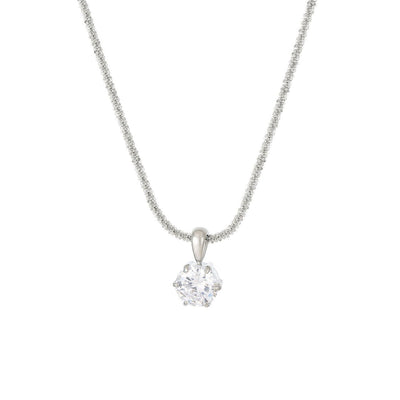 White Stone Pendant Necklace - The Silver Goose SA