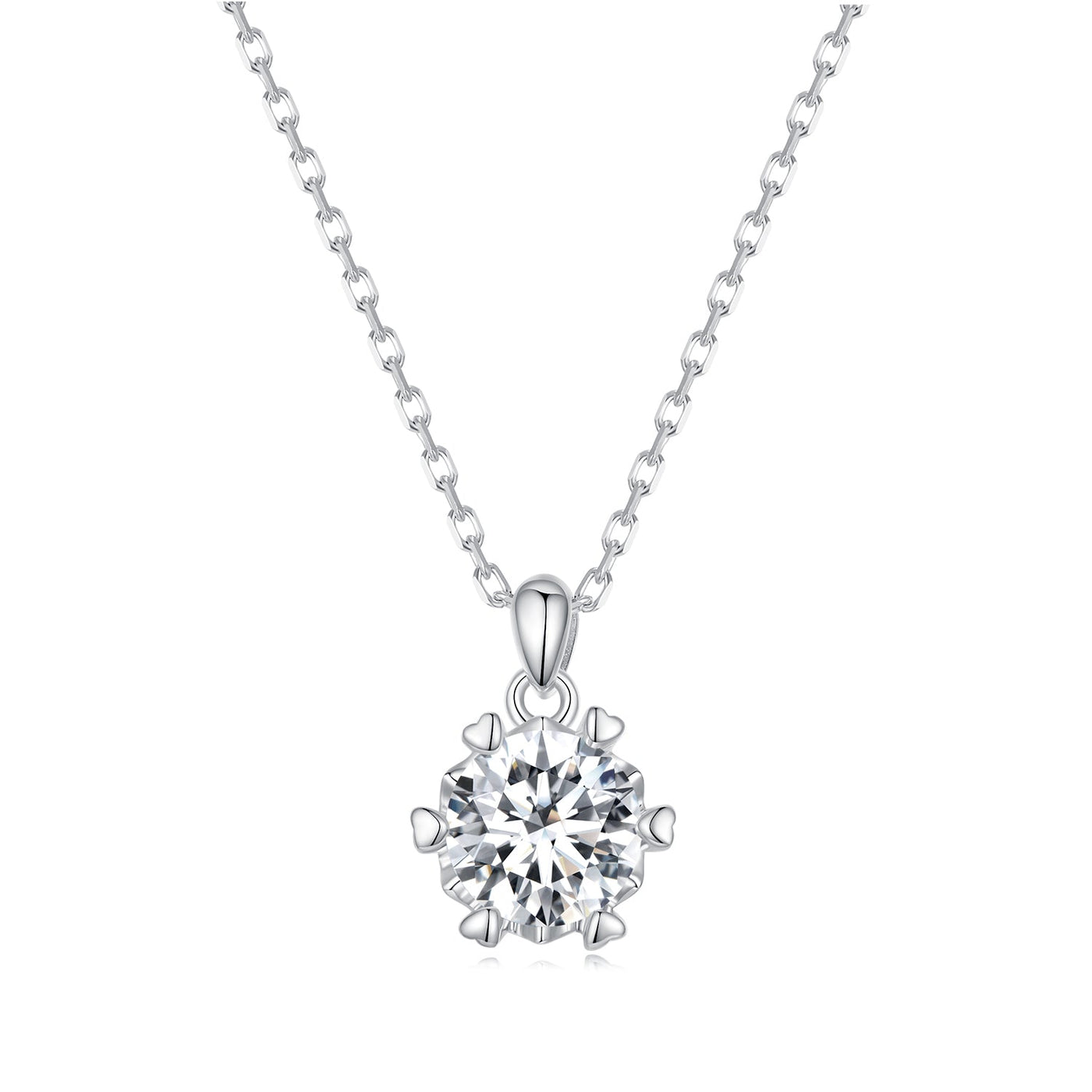 Amber Moissanite Pendant Necklace - The Silver Goose SA