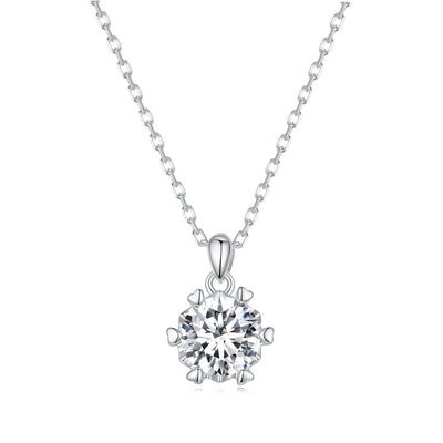 Amber Moissanite Pendant Necklace - The Silver Goose SA