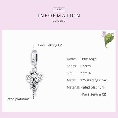 Angel Pendant Charm - The Silver Goose SA