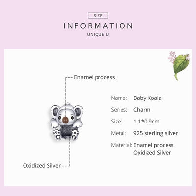 Baby Koala Charm - The Silver Goose SA