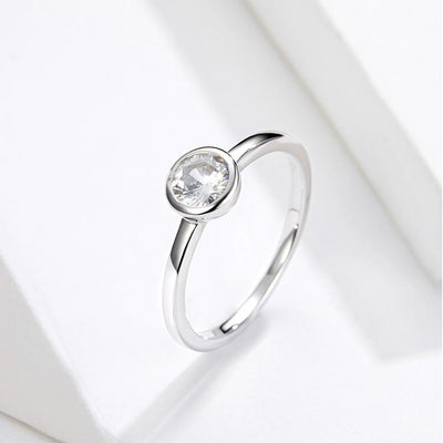 Basic Clear Stone Ring - The Silver Goose SA