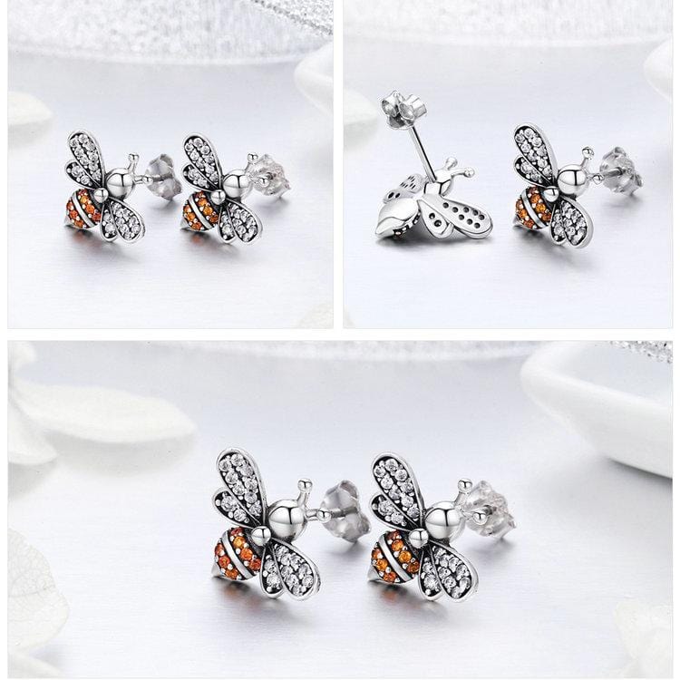 Bee Earrings - The Silver Goose SA