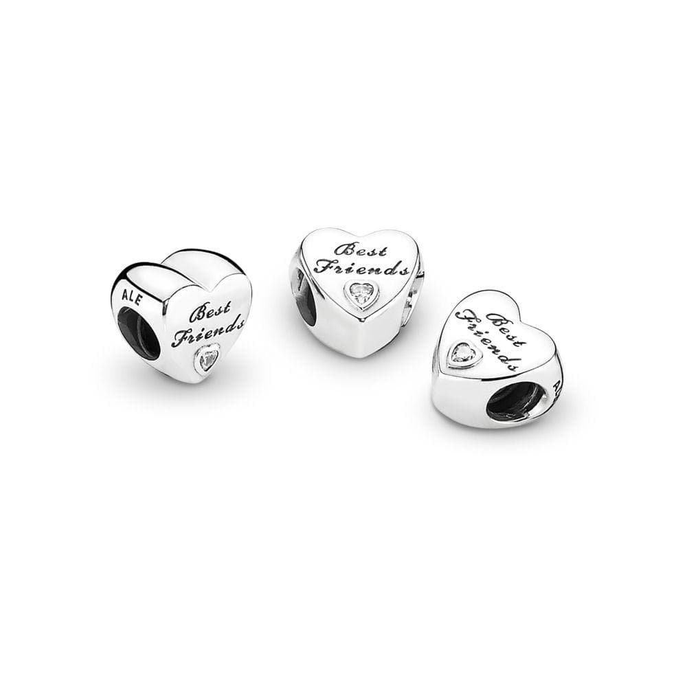 Best Friends Heart Charm - The Silver Goose SA
