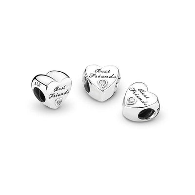 Best Friends Heart Charm - The Silver Goose SA
