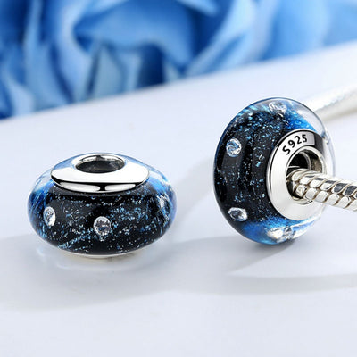 Black Bubbles Murano Bead Charm - The Silver Goose SA