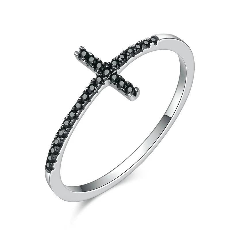 Black Cross Ring - The Silver Goose SA