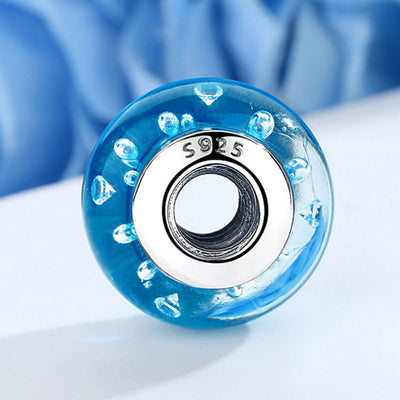 Blue Bubbles Murano Bead Charm - The Silver Goose SA