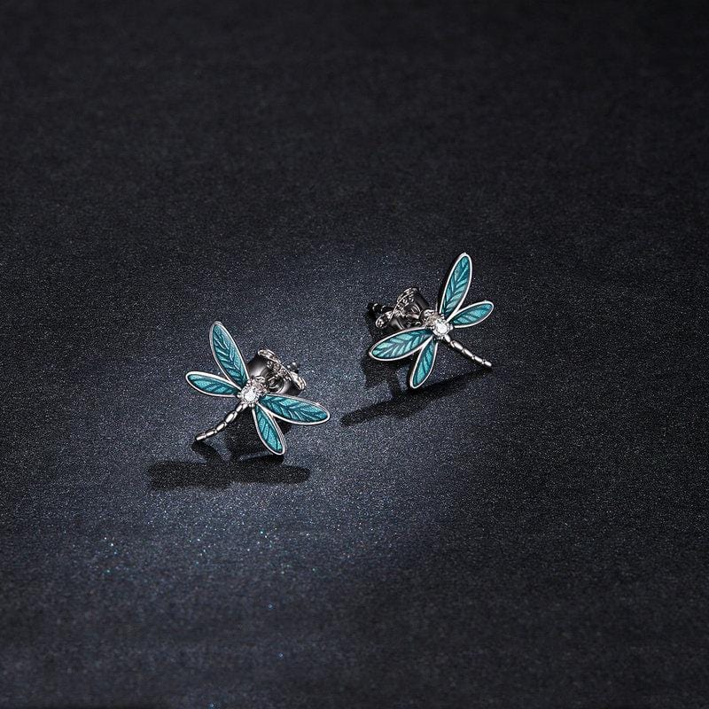 Blue Dragonfly Earrings - The Silver Goose SA