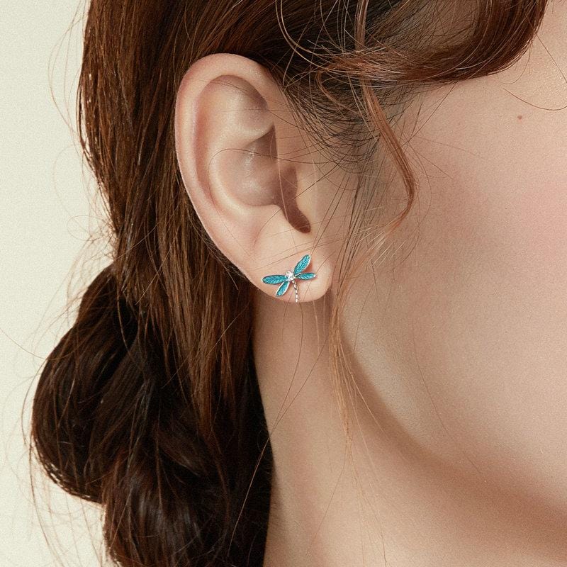 Blue Dragonfly Earrings - The Silver Goose SA