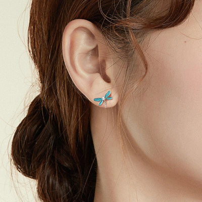 Blue Dragonfly Earrings - The Silver Goose SA