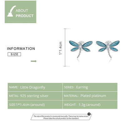 Blue Dragonfly Earrings - The Silver Goose SA