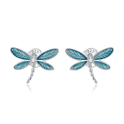 Blue Dragonfly Earrings - The Silver Goose SA