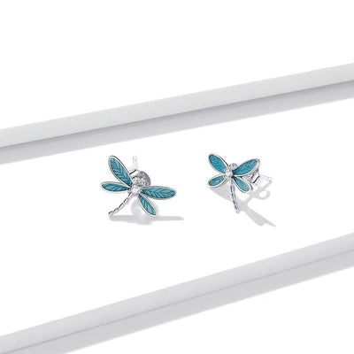 Blue Dragonfly Earrings - The Silver Goose SA