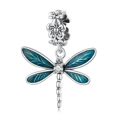 Blue Dragonfly Pendant Charm - The Silver Goose SA
