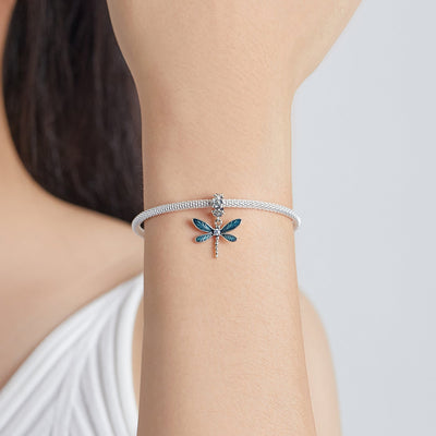 Blue Dragonfly Pendant Charm - The Silver Goose SA