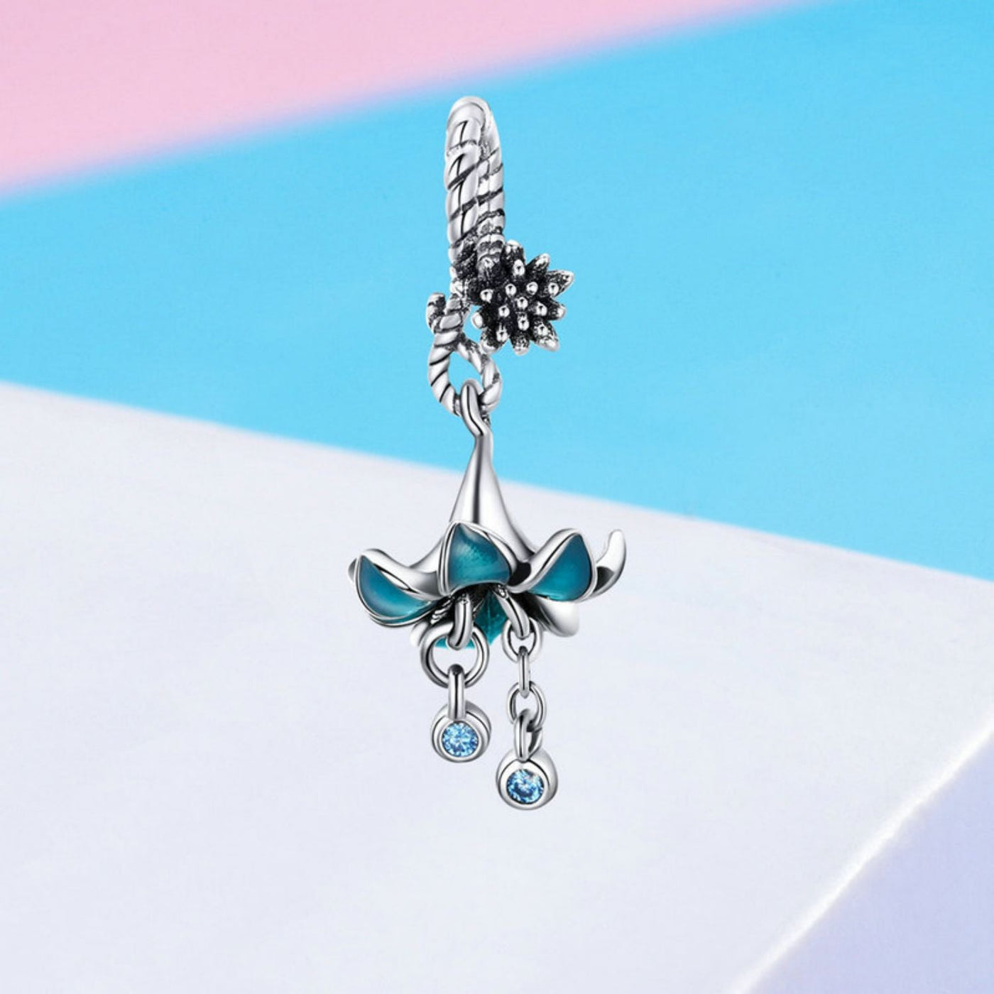 Blue Flower Pendant Charm - The Silver Goose SA