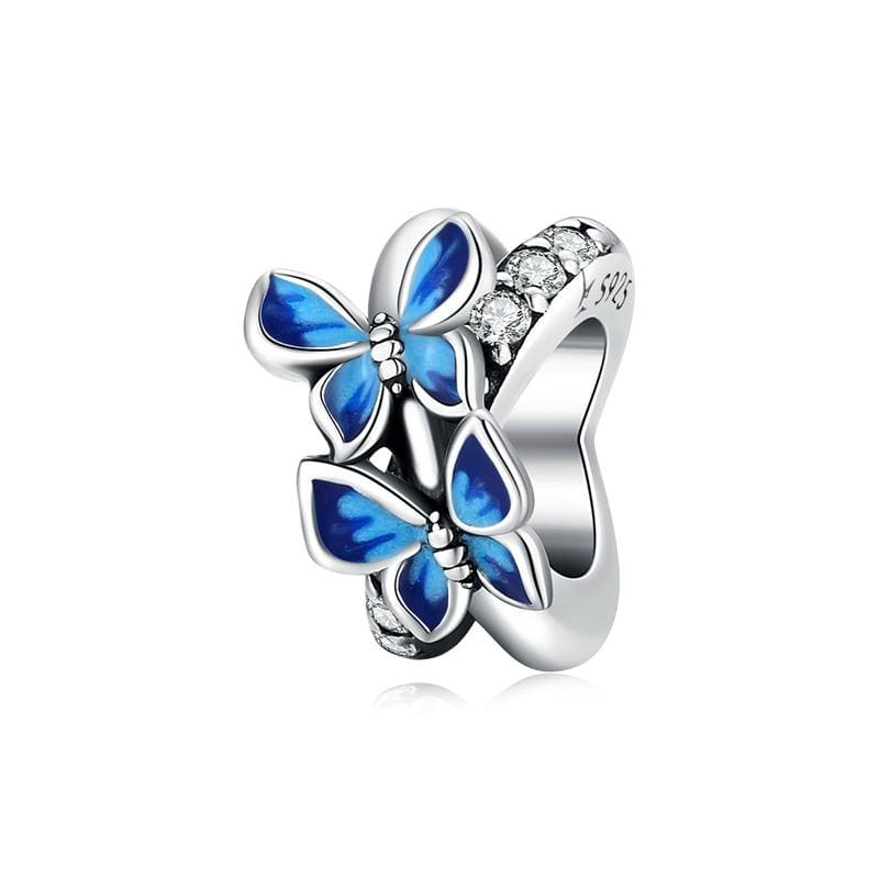 Blue Flying Butterfly Spacer - The Silver Goose SA