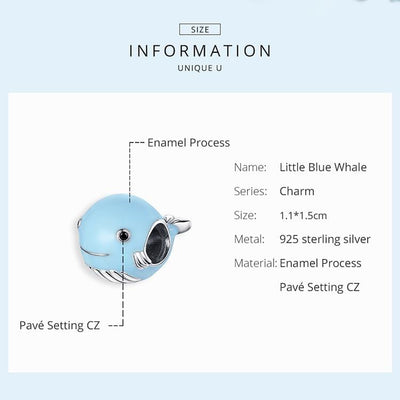 Blue Whale Charm - The Silver Goose SA