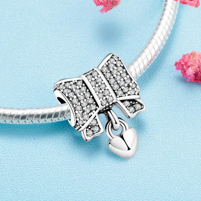 Bow Tie Heart Charm - The Silver Goose SA